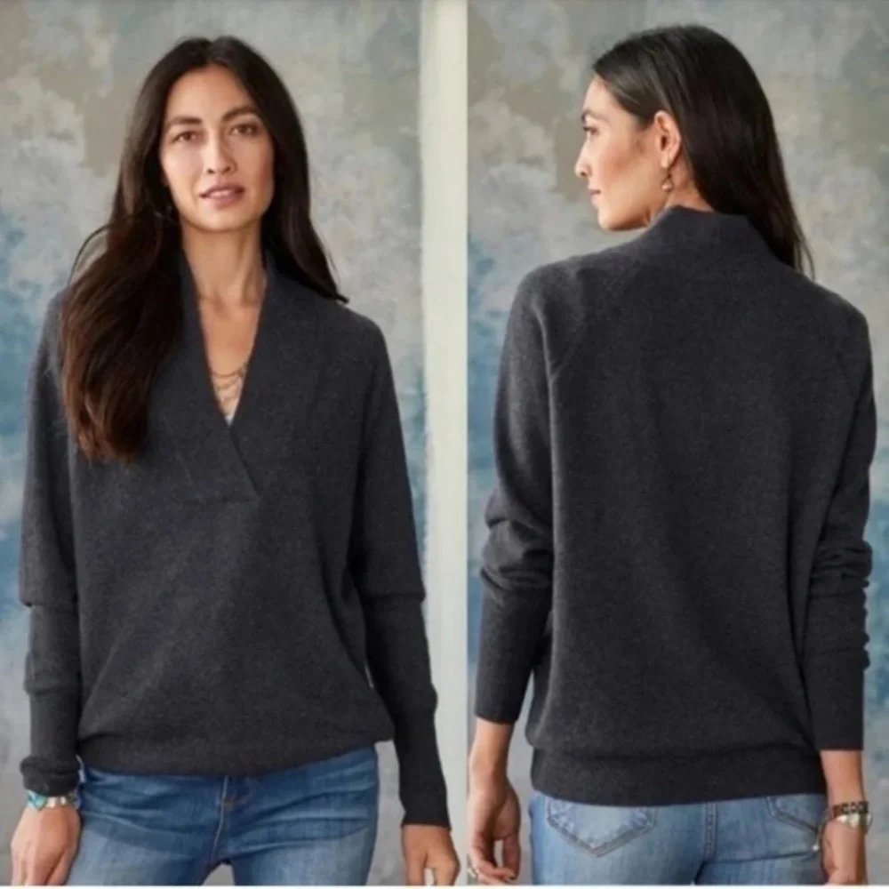 Sundance Zadie 100% Cashmere Sweater V-Neck Sz Medium